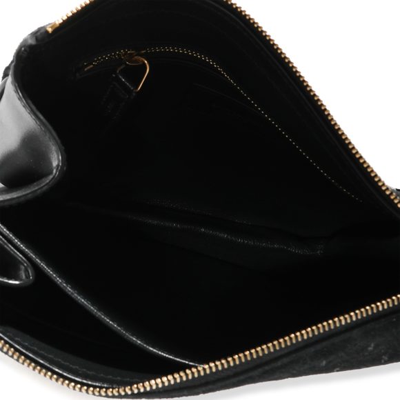 Saint Laurent Black Suede & Leather All-Over Monogram Bag - Picture 5 of 5